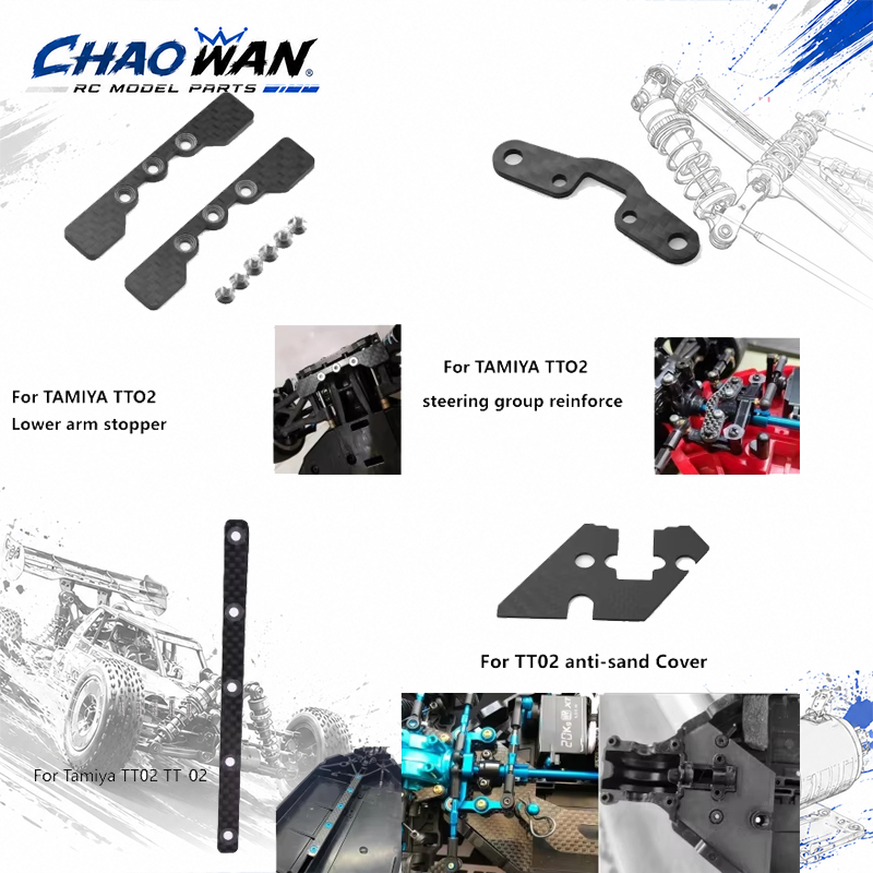 Crepe Pan Carbon - Tamiya TT02 TT-02 1/10 RC-auto, set